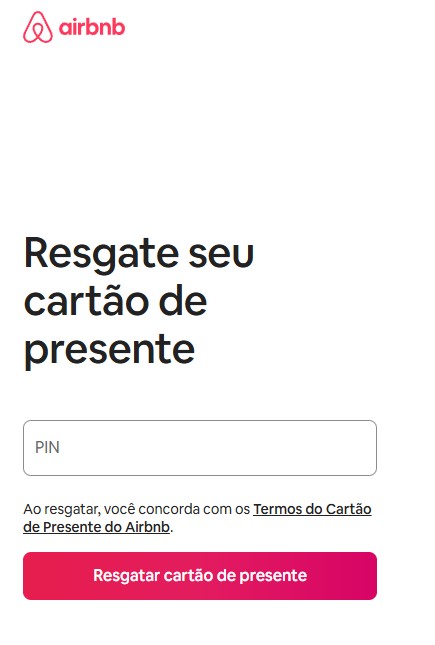 como ativar o cartão presente do airbnb