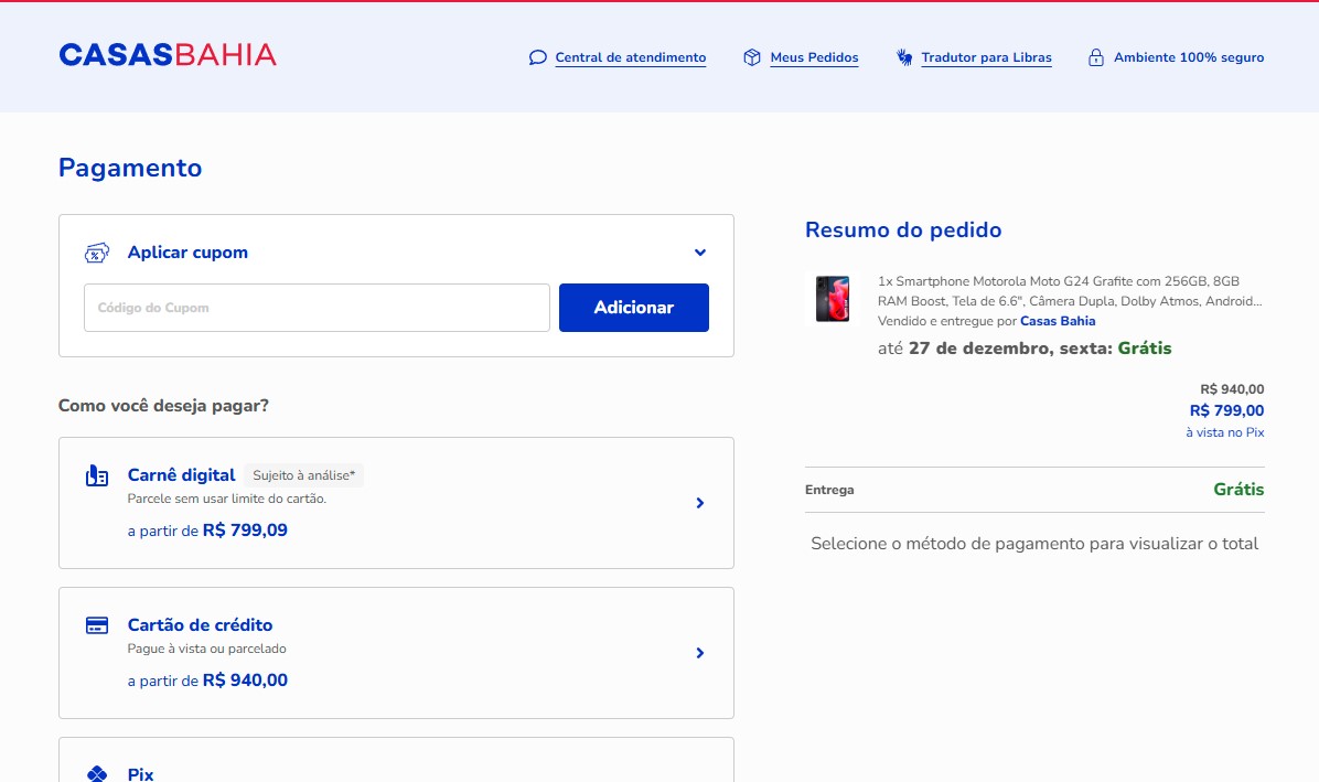 como ativar vale presente casas bahia
